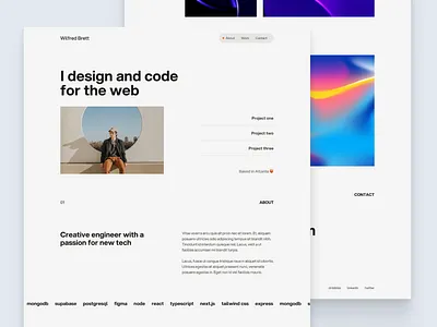 Web Designer and Developer Portfolio clean design design ui modern personal portfolio simple web design