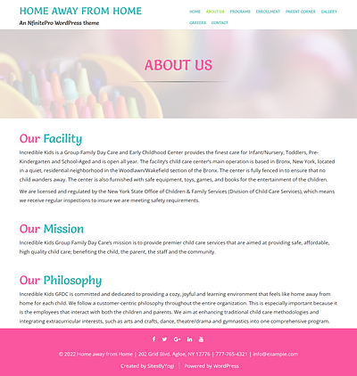 Childcare | About Page | Nfinite WordPress Theme web design wordpress wordpress template wordpress theme