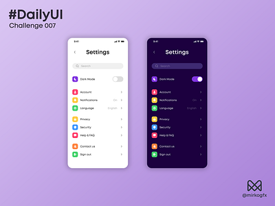 Daily UI 007 - Settings app branding daily ui daily ui 007 dailyui design graphic design illustration logo settings settings page ui ui design ui inspiration uiux ux vector