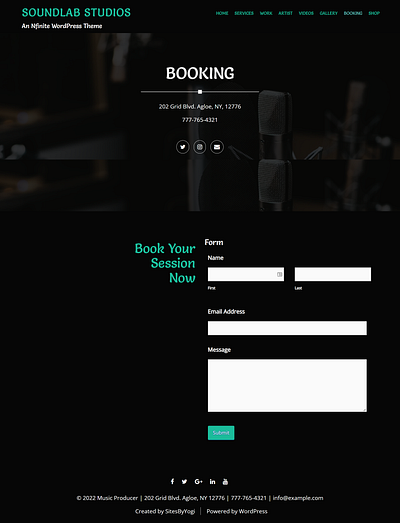 Production Company | Contact Page | Nfinite WordPress Theme web design wordpress wordpress template wordpress theme