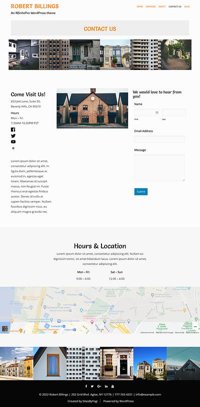 Real Estate | Contact Page | Nfinite WordPress Theme web design wordpress wordpress template wordpress theme