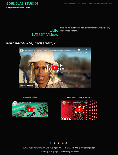 Production Company | Video Page | Nfinite WordPress Theme web design wordpress wordpress template wordpress theme