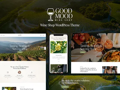 Good Mood - Wine Shop WordPress Theme design illustration logo web design web development webdesign woocommerce wordpress wordpress theme wordpress themes