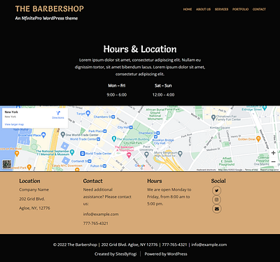 Barbershop | Contact Page | Nfinite WordPress Theme web design wordpress wordpress template wordpress theme