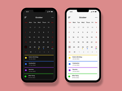 Calendar calendar daily ui design mobile ui