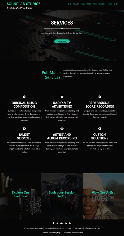 Production Company | Services Page | Nfinite WordPress Theme web design wordpress wordpress template wordpress theme