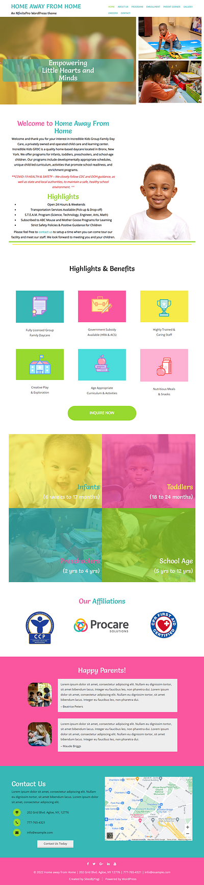 Childcare | Home Page | Nfinite WordPress Theme web design wordpress wordpress template wordpress theme