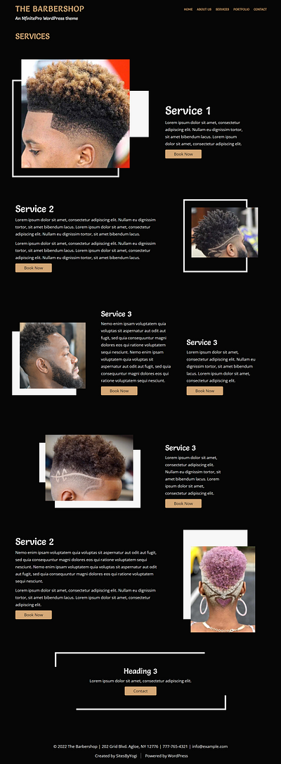 Barbershop | Services Page | Nfinite WordPress Theme web design wordpress wordpress template wordpress theme