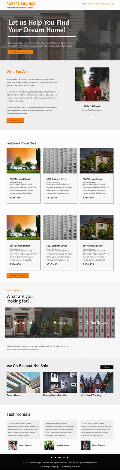 Real Estate | Home Page | Nfinite WordPress Theme web design wordpress wordpress template wordpress theme
