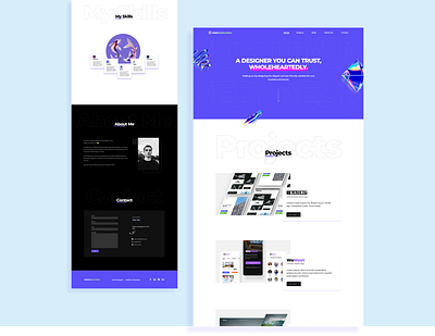 Personal Portfolio Design elegance portfolio purple ui ux uxux web design