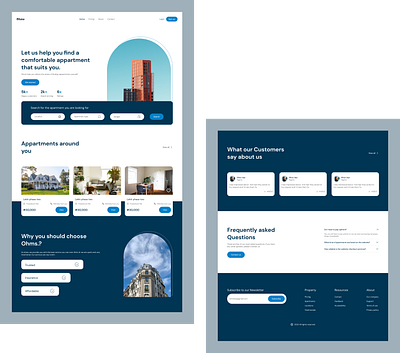 Ohms-- An apartment website design graphic design ui uiux webiste