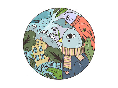 Bezymna sticker doodle illustration