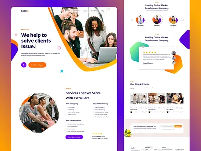 Online Marketing Agency Landing page 3d adobe xd animation app app design design figma graphic design homepage icon landing landing page logo minimal online market typography ui ux web website