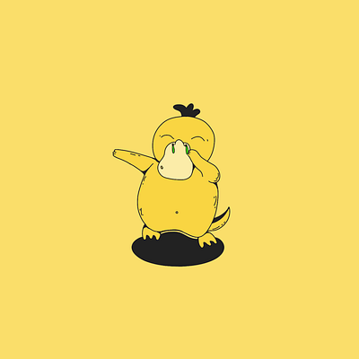 Inktober 23 - Booger booger design illustration inktober psyduck