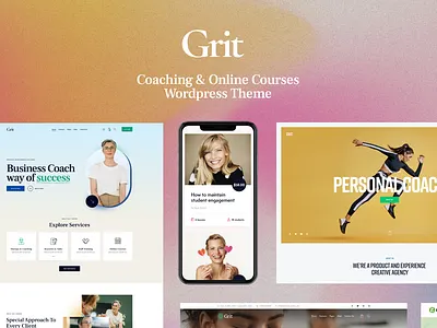 Grit - Coaching & Online Courses Multiskin WordPress Theme blog business design illustration logo web design webdesign wordpress wordpress theme wordpress themes