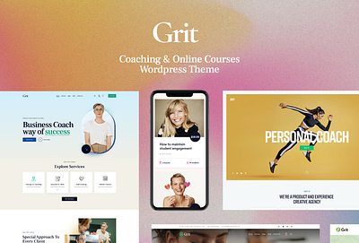 Grit - Coaching & Online Courses Multiskin WordPress Theme blog business design illustration logo web design webdesign wordpress wordpress theme wordpress themes