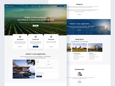 Real Estate Finance Website bank design dribbble finance free freebies landing page loan real estate ui ux design website website design