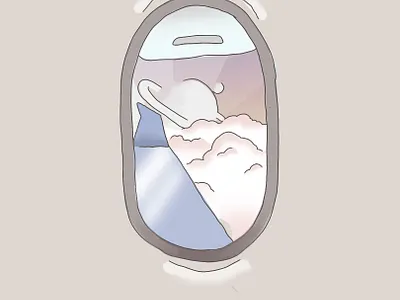 Airplane to Los Angeles illustration
