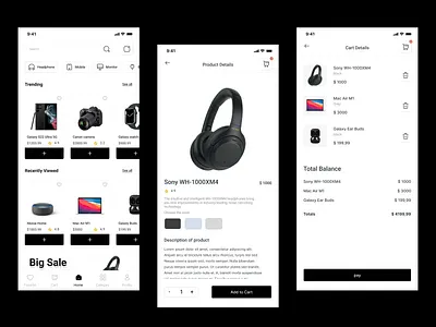 Ecommerce app app design ui ux