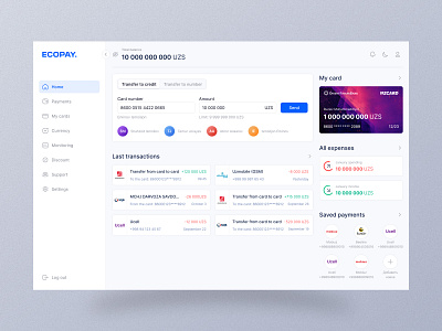 ECOPAY - Transaction Web App design figma payment transaction ui ux uxui webapp webdesign