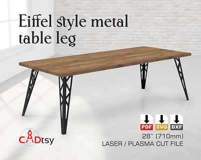 Industrial Metal Table Leg DXF Laser Plasma Cut File leg