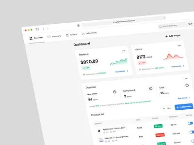 Sales Dashboard | Light mode & Dark mode branding design graphic design illustration ui uidesign ux vector web