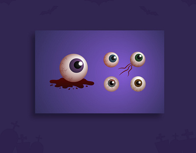 Scary Halloween eyes set art graphic design halloween illustration vector