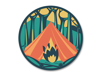 Campfire badge branding design graphic design illustration vector