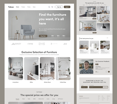 Tukuo ace branding design furniture graphic design home furnitue ikea illustration landing page logo ui ui design ui ux ux design ux research vector