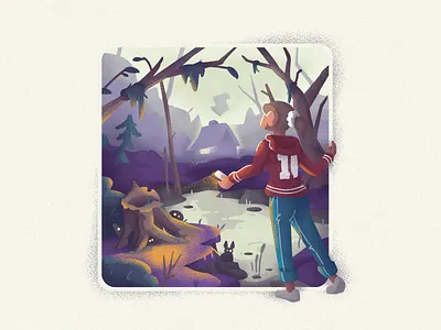 Spooky Swamp creatures cult dark forest forst halloween horror illustration movies night pine tree spooky terror vector witch woods