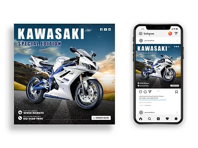 Bike Instagram Banner | Social Media Banner | Facebook Ads ads banner design bike bike ad bike banner bike post bike shop discount post facebook ads facebook cover facebook post instagram banner instagram post motorcycle poster print social media ads social media design social media post sports bike
