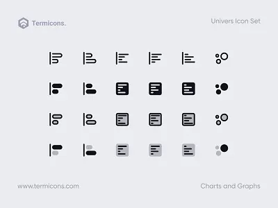 Termicons | Charts and Graphs app brand branding character design flat icon illustration logo termicons ui