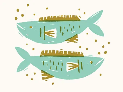 Pisces fish illustration graphic design illustration lino cut lino cut illustration overlay illustration overprint design pisces screen print starsigns two colour illustration vector vintage illustration wood block woodblock illustration zodiac