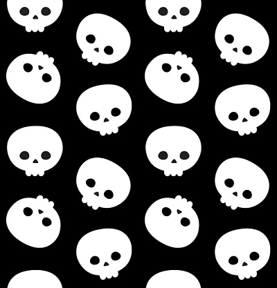 Seamless skull pattern cute death fall flat design goth halloween holiday illustration kawaii seamless pattern season skeleton skull spooky