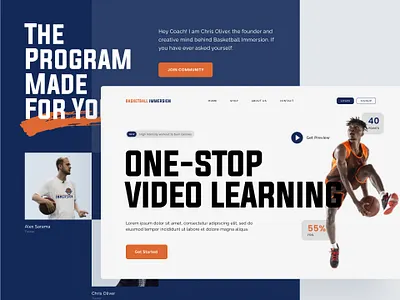 Basketball Immersion - Sport Website Redesign basketball figma landingpage sport ui design website