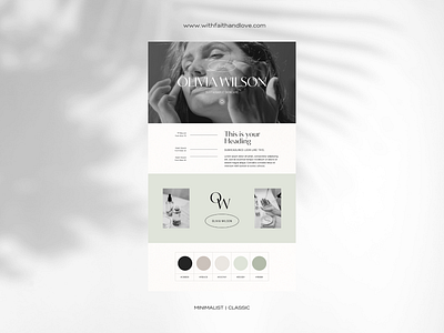 Black & Sage Classic Sustainable Skincare Brand Board brand board branding canva classic design editable engagement post feminine graphic design illustration minimalist sage skin care