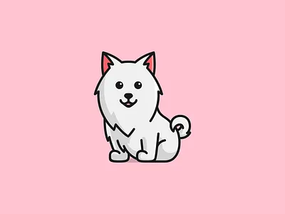Sitting Dog americaneskimo cartoon cute design dog dogfood doglove dogshop illustration logo mascot petlove