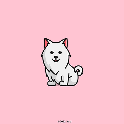 Sitting Dog americaneskimo cartoon cute design dog dogfood doglove dogshop illustration logo mascot petlove