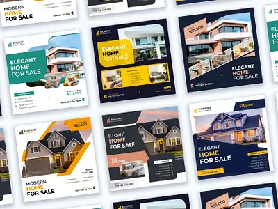 Real Estate Social Media Post Design Collection ad banner ads advertising design banner design branding commercial real estate banner creative real estate banner design facebook ad facebook ads facebook banner facebook post design google ad banner graphic design instagram post real estate agency real estate banner realestate banner social media post