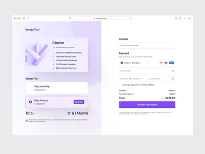 Subscription | Checkout Page add to cart cart checkout checkout page component dailyui details page ecommerce form order summary payment product design subscription ui ui design ux ux design web design