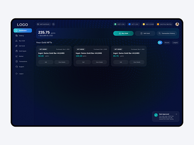 Dashboard Darkmode binance buy bold crypto darkmode finance wallet