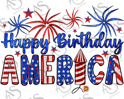 Happy Birthday America Png, 4th Of July Png 3d animation app branding design graphic design illustration logo ui vector