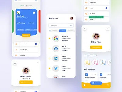 Job finder app Mobile ui design app design home page job landing landingpage mobile app mobile ui ui ui ux ux web website