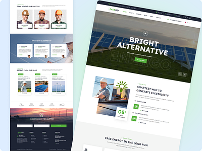 Energo - Wind Renewable Energy Web Design 3d alternative energy animation battery eco ecology electricity energy graphic design green logo motion graphics petroleum power recycling renewable responsive solar ui wind