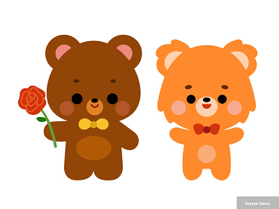 Cute cartoon characters kawaii bears adobe illustrator animal bear cartoon character children cute design for kids illustration kawaii love romantic simple vector