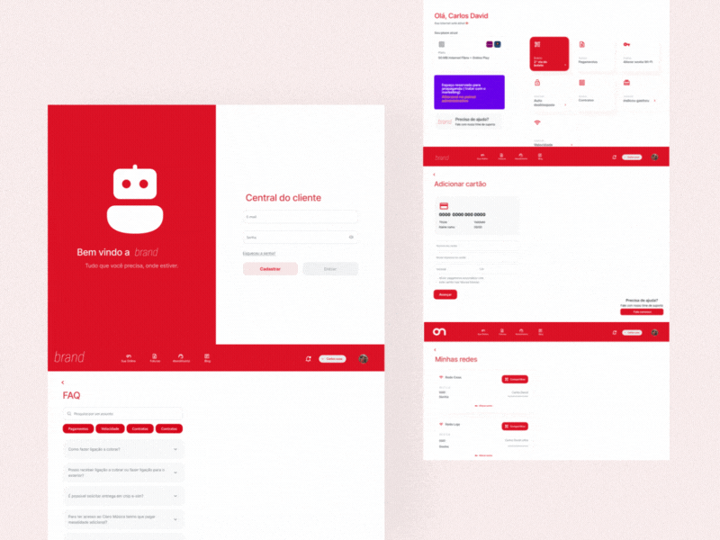 Web interface for internet provider animation design ui web