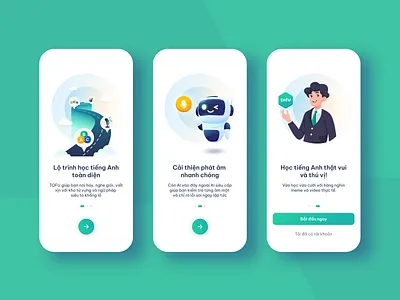 Onboarding App Learing English mobile app onboading ui