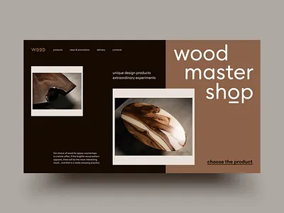 Wood Workshop Concept concept creative creativity daily design graphic grids homepage landing master minimal modern promo swiss ui webdesign wood