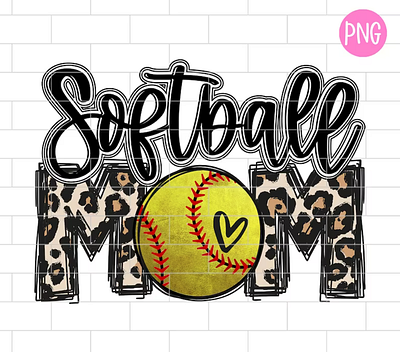 Softball Mom Black PNG, Sublimation Design Downloads app branding design graphic design illustration logo typography ui ux vector