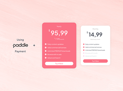 Fouita Paddle Pricing Card app branding design graphic design illustration typography ui ux